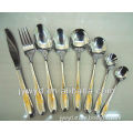 Newly cutlery set with laser flowers on handle